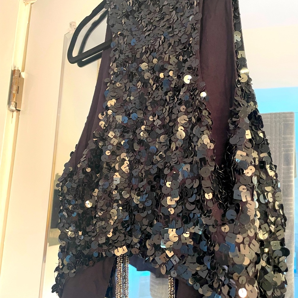 Chan Lu sequin vest -black size S